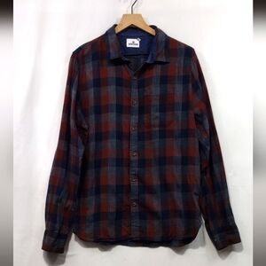 Wrogn Plaid Slim Fit Button Shirt Men's M Blue Red Retro Casual Comfy